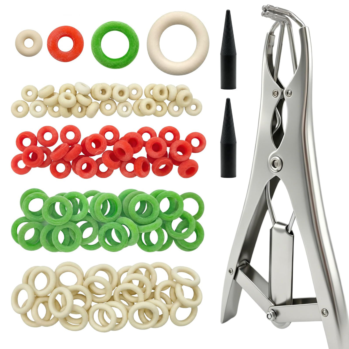 ADGYULB goat banding kit expander pliers with grooved head for secure placement.