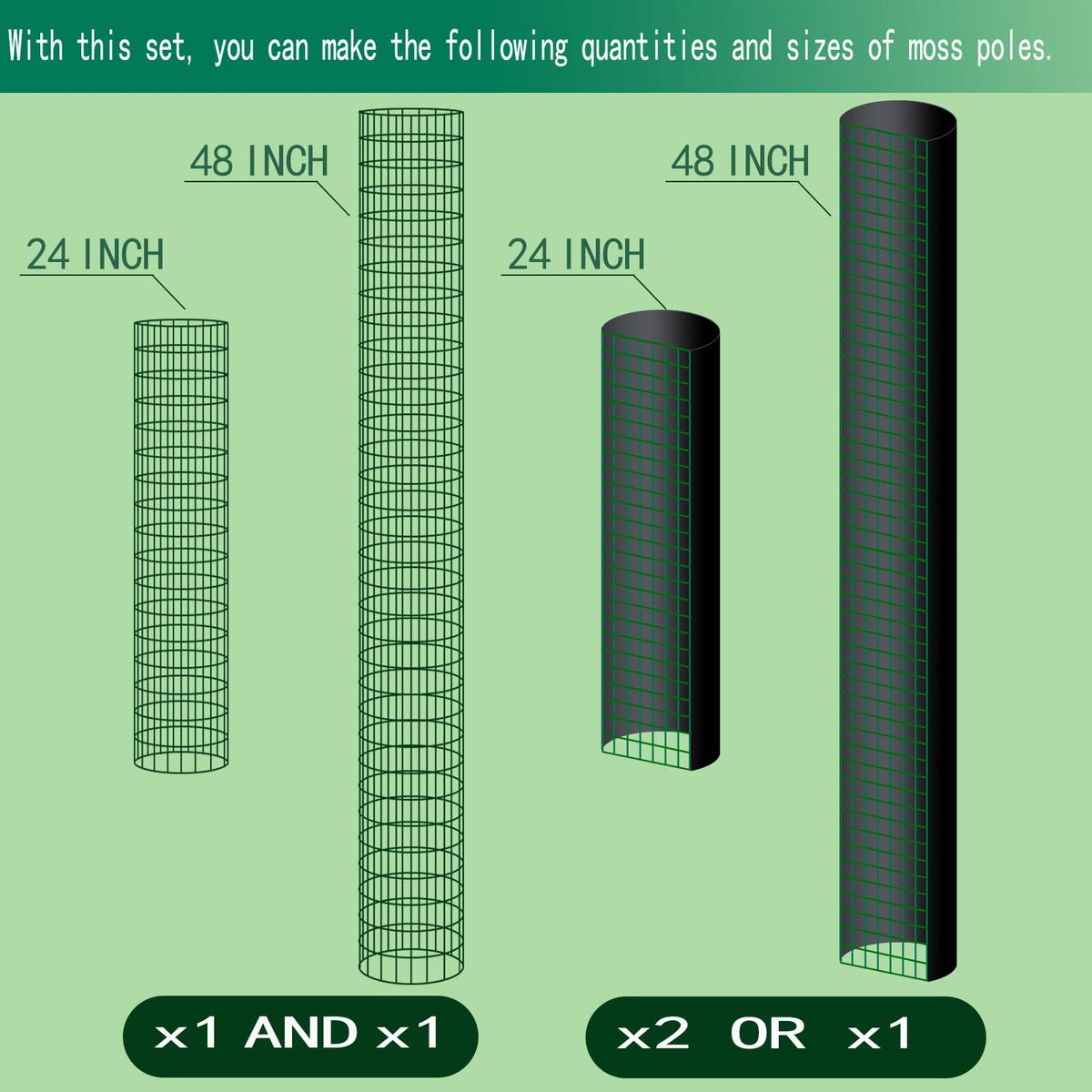 ADGYULB D-shape pole with mesh provides strong, stable support for heavy leafy plants.