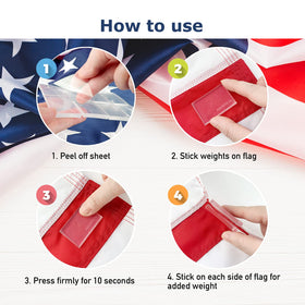ADHERE-O weather-resistant flag weights securely hold flags in wind