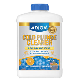 ADIOS! 4X Cold Plunge Cleaner bottle for easy water treatment in ice baths.