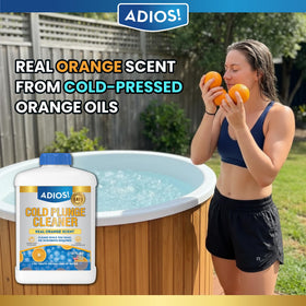 ADIOS! Concentrated formula 16oz label emphasizes affordable, long-lasting treatments.