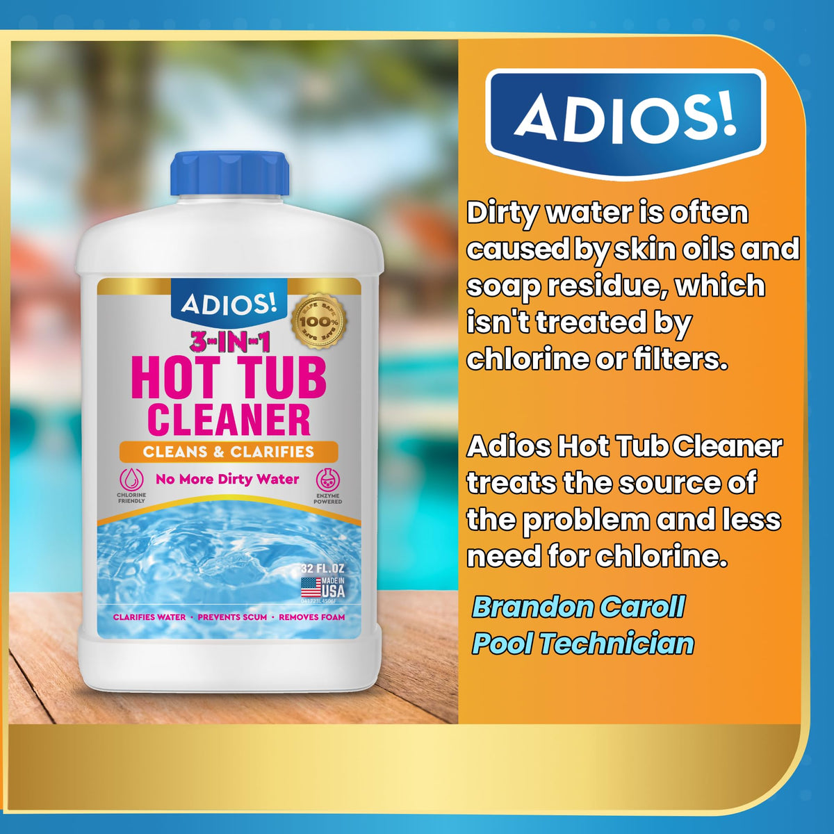 ADIOS! pH-neutral formula is safe with other chemicals.