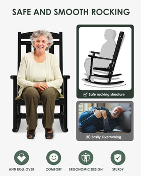 Adiromoti outdoor rocking chair assembly shows quick setup for relaxing outdoors.