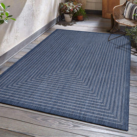 Adiva Rugs Yaban collection outdoor-indoor rug navy-weiss 5x7 for versatile spaces and easy upkeep.