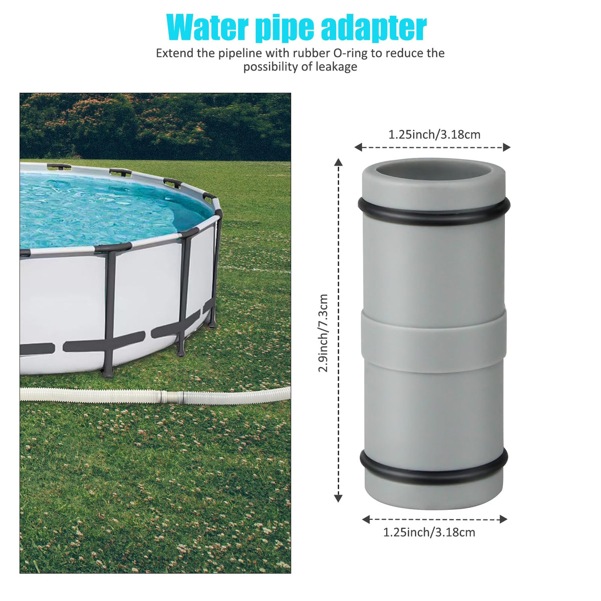 ADKUN hose connector assembly for Intex and compatible pools ensures a secure fit.