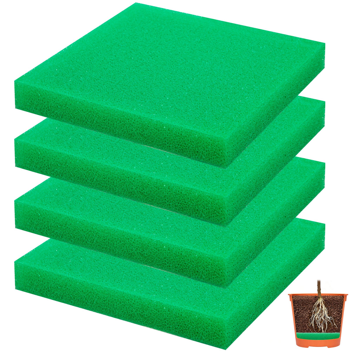 Adnee 8x8 planter filler in green showing lightweight base for pots