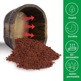 Adnee barrel planter with two steel handles for easy lifting.