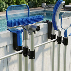 Adnee black metal fence hooks blend with outdoor rails.