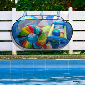 Adnee blue pool storage bag contains floats and inflatables for next use