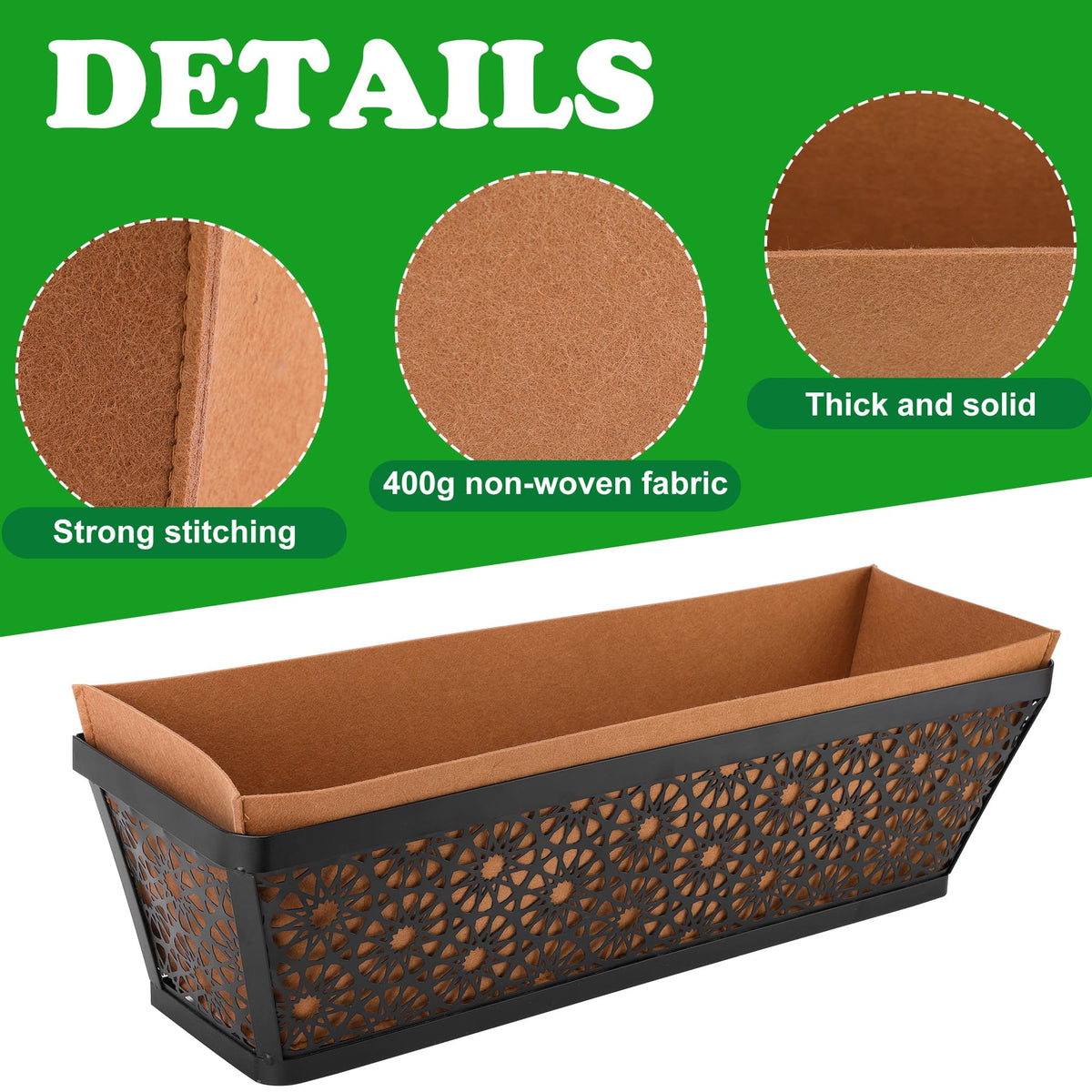 Adnee brown felt planter liner for hanging baskets enhances natural decor