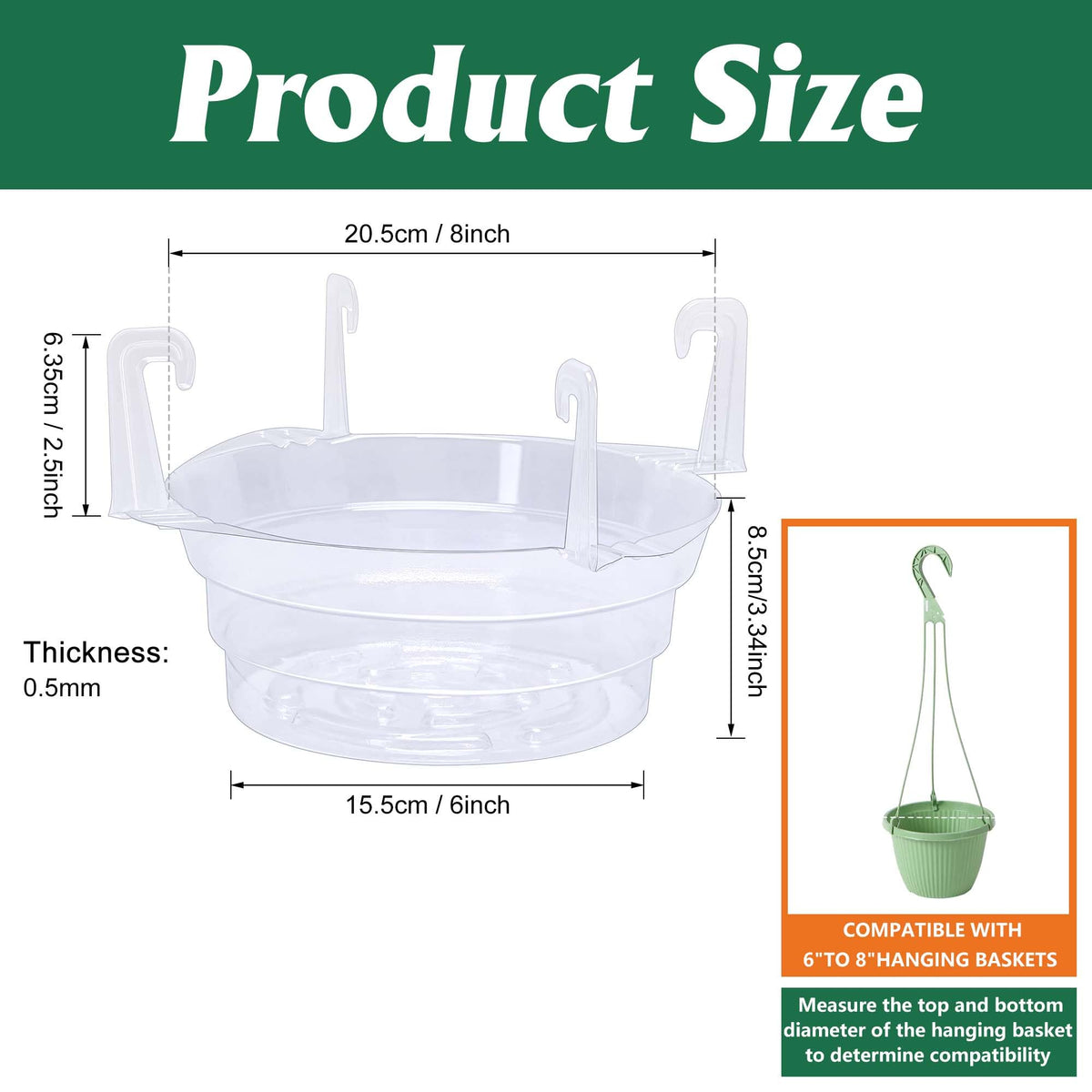 Adnee clear plastic drip tray with textured bottom stabilizes pots.