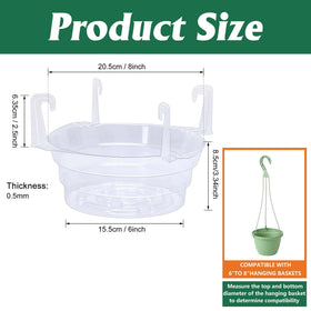 Adnee clear plastic drip tray with textured bottom stabilizes pots.