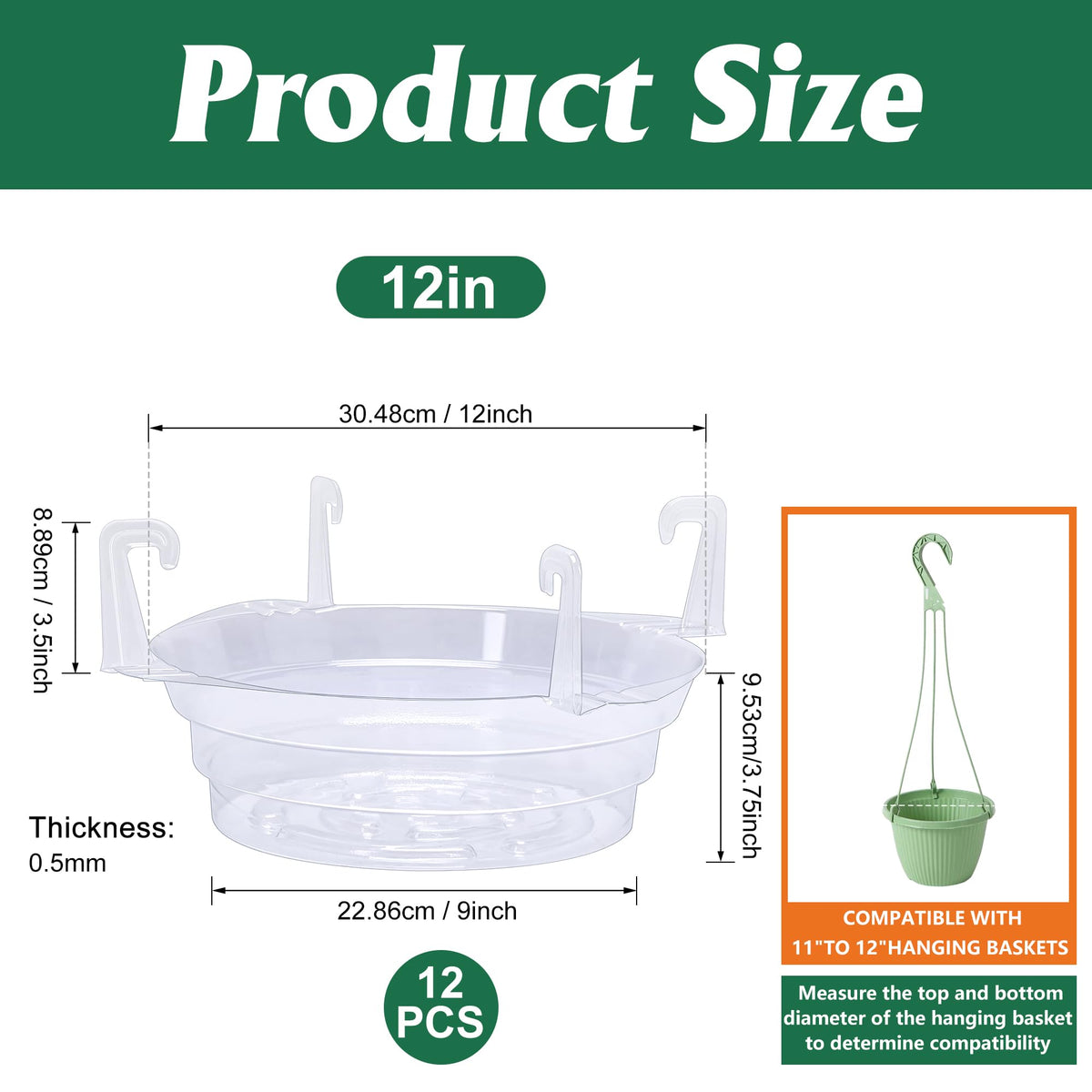 Adnee clear plastic hanging tray top view for easy drip collection.