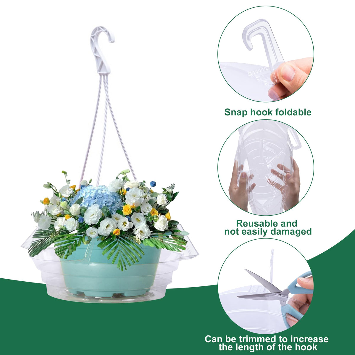 Adnee drip tray side view shows quick attachment to planters.