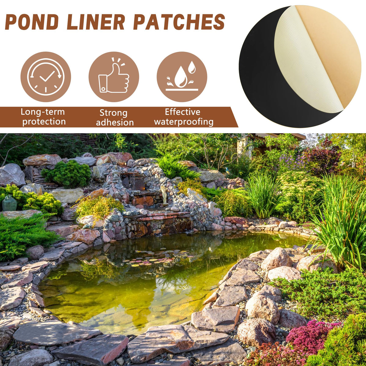 Adnee dual-pack pond liner repair kit for quick fixes.