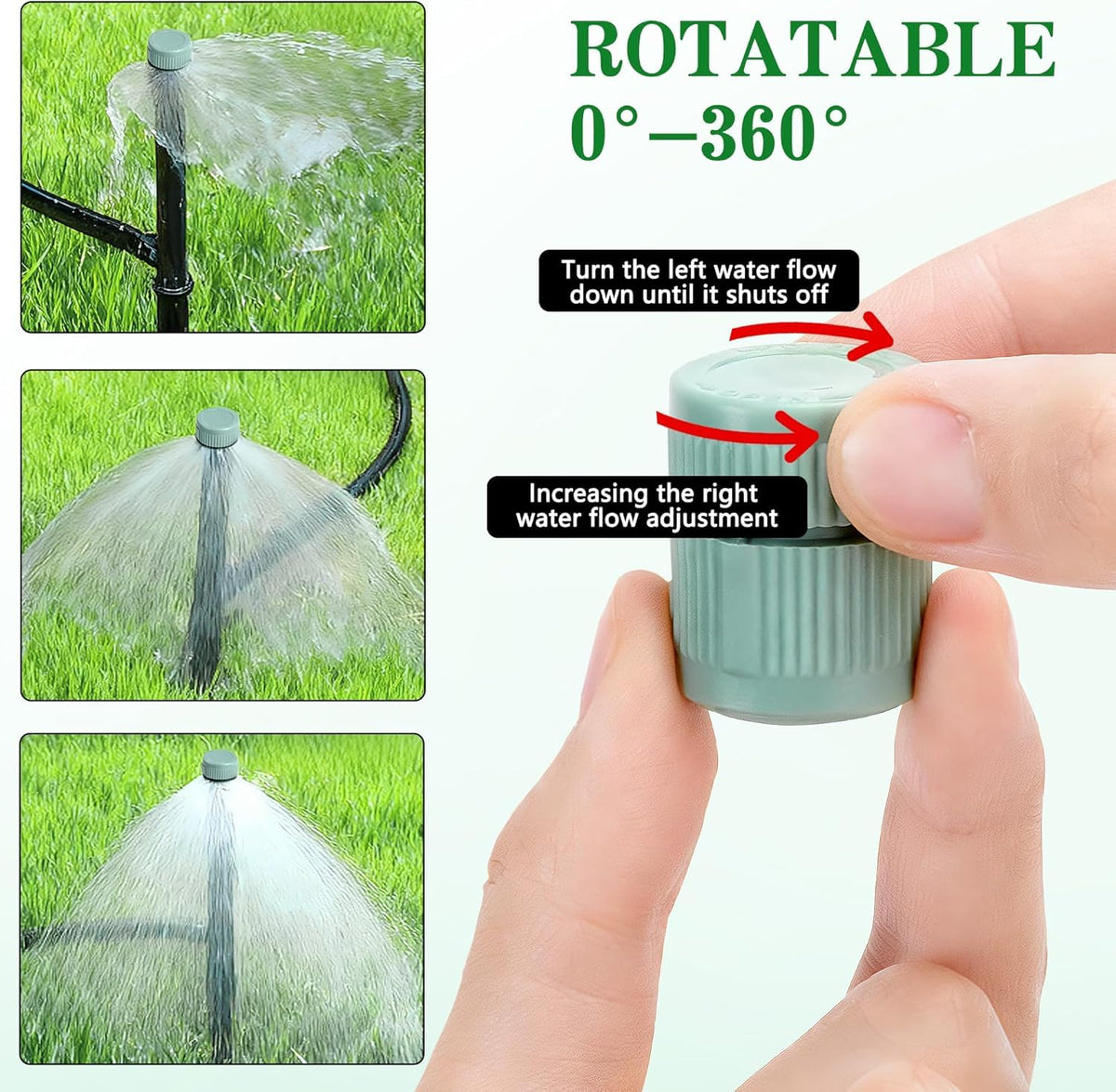 Adnee irrigation head with half-inch thread for quick tool-free setup