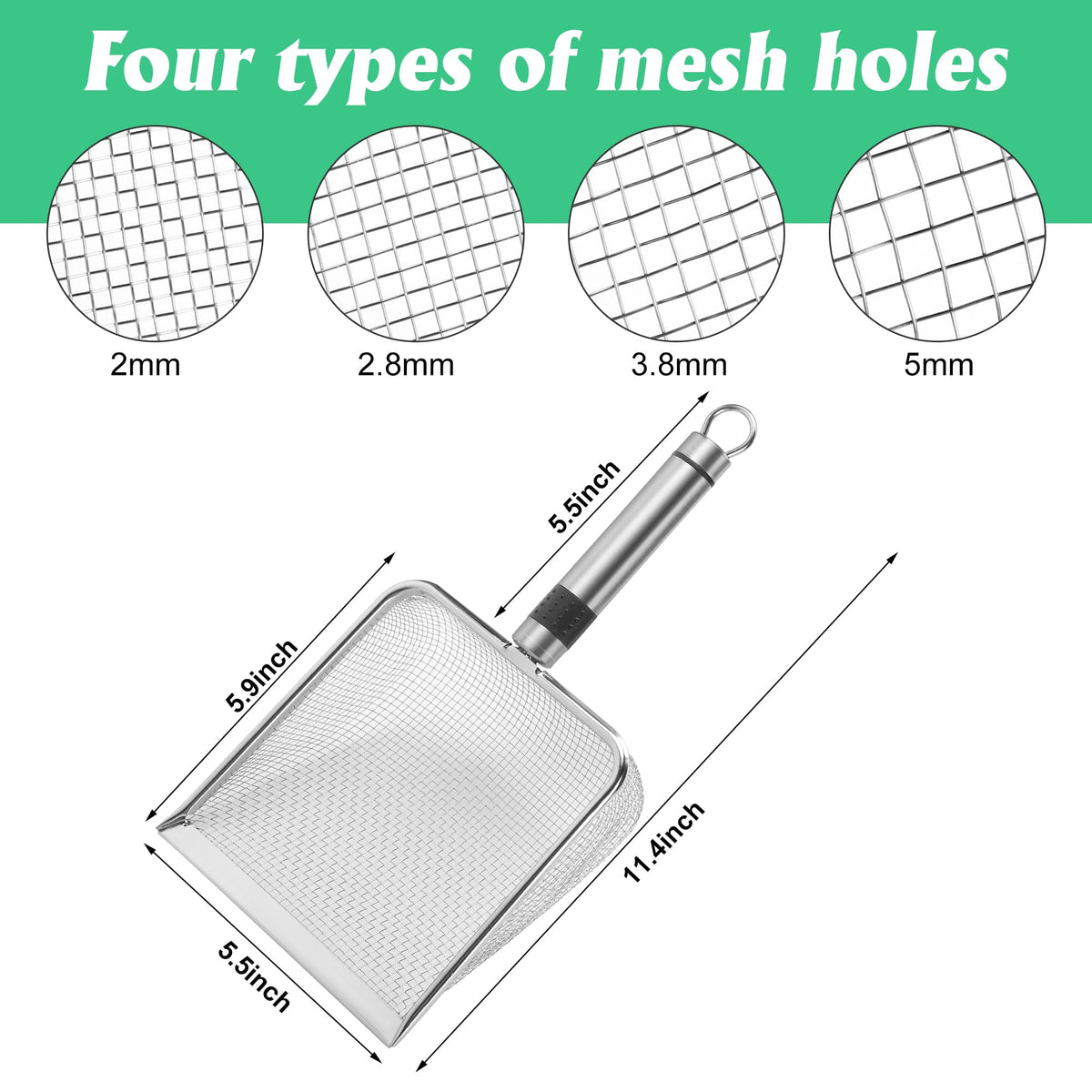 Adnee garden sifter 2-8mm mesh for versatile screening of sand and compost.