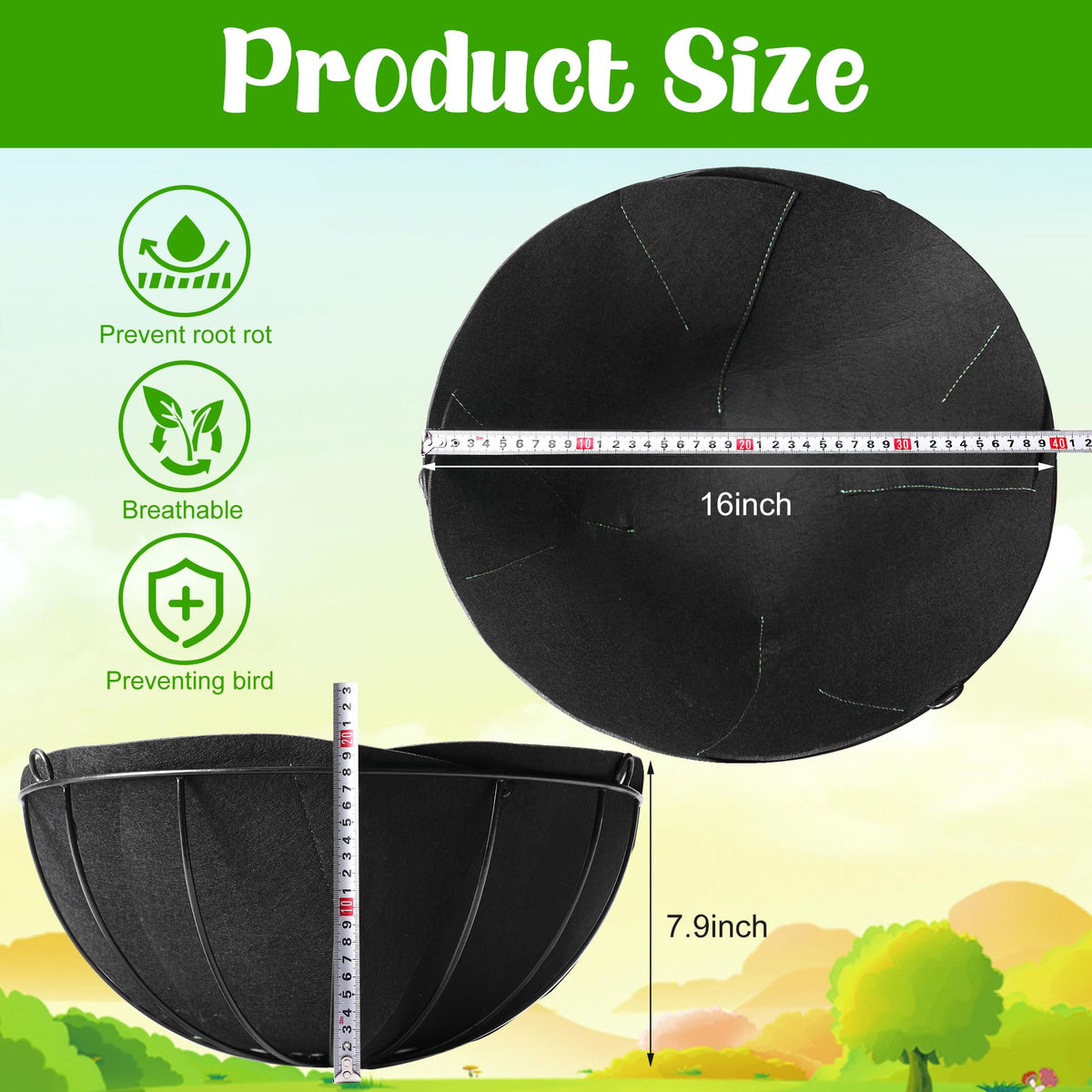 Adnee hanging-basket felt liner round used for elegant indoor or outdoor displays