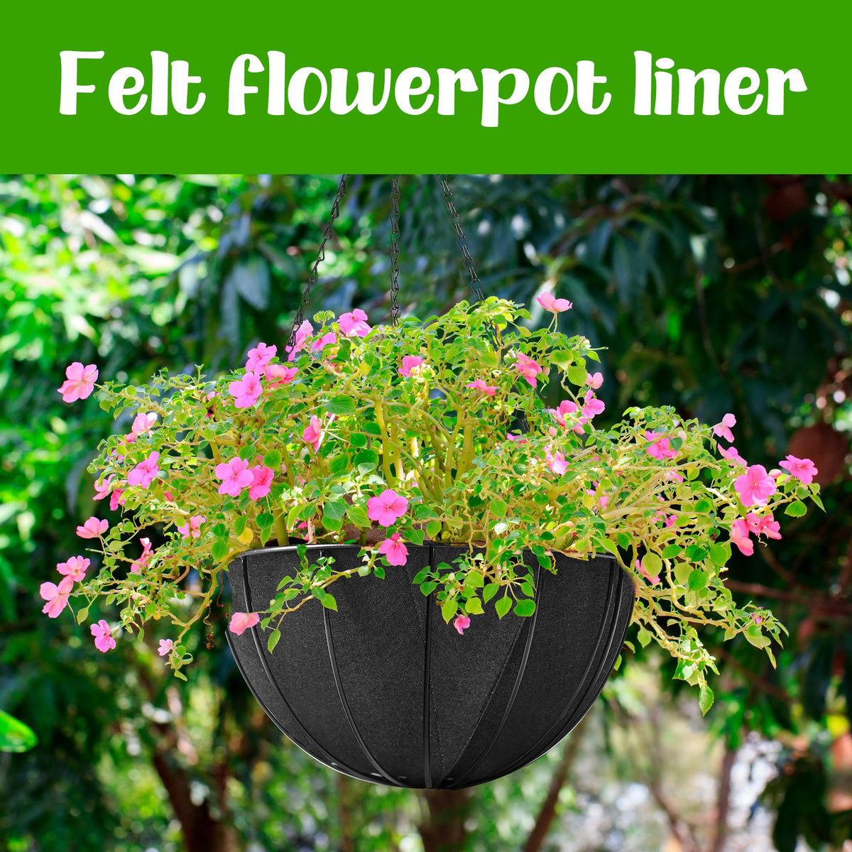 Adnee lightweight round felt liner reduces basket weight for easy handling