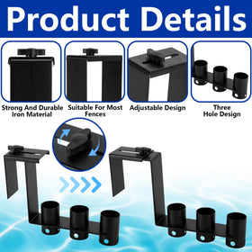 Adnee metal pool fence hangers with waterproof finish resist rust.