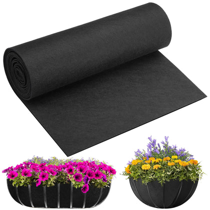 Adnee non-woven liner roll in black felt for versatile planters and baskets.