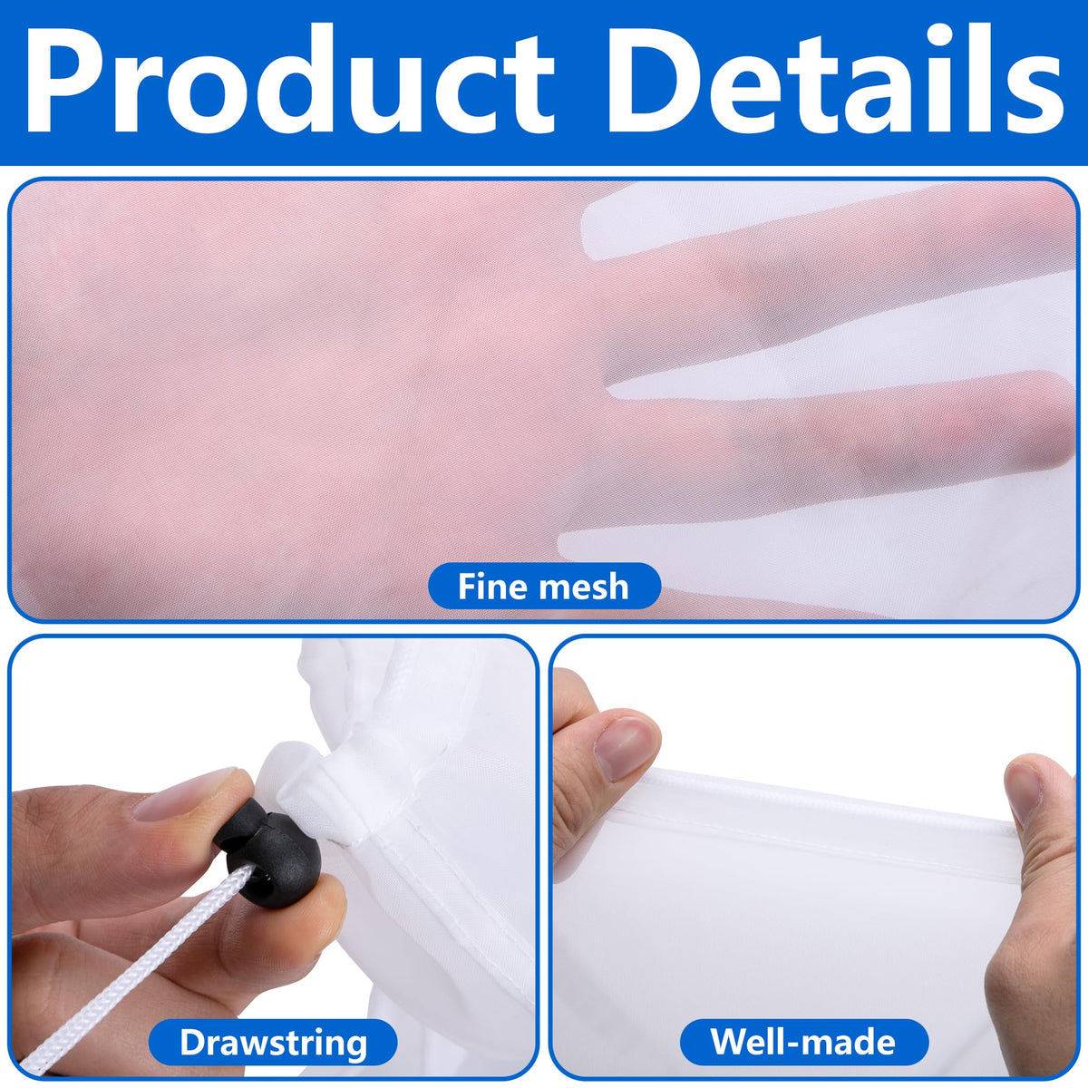 Adnee nylon fine mesh material provides durable, long-lasting use