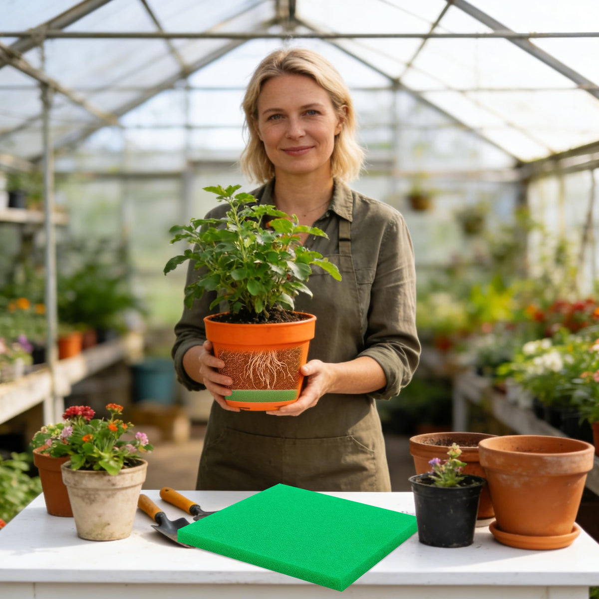 Adnee planter filler pads are easy to rinse, air-dry, store.