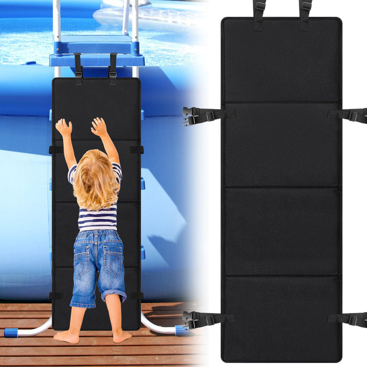 Adnee pool ladder protector cover on a 47.5 inch ladder protects kids near water.