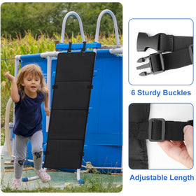 Adnee ladder protector installs with six clips for quick setup.