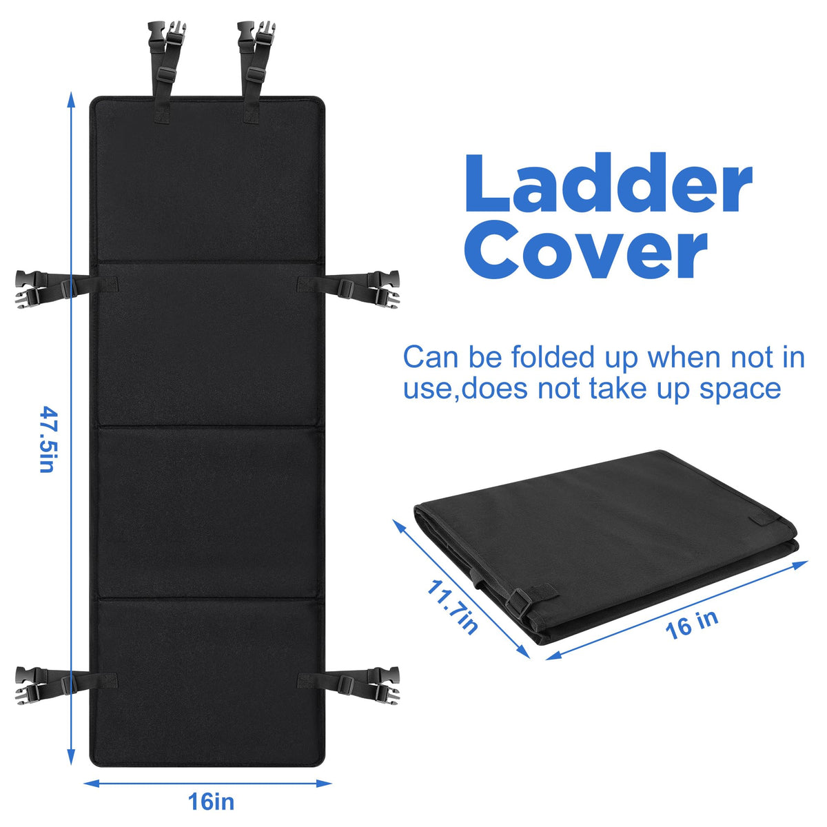 Adnee 600D Oxford material shields ladder edges from wear.