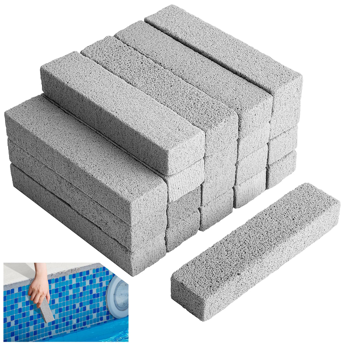 Adnee pool pumice stones kit packaging shows two sizes for versatile cleaning