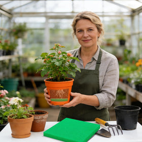 Adnee root-protection planter filler helps prevent overwatering in containers.