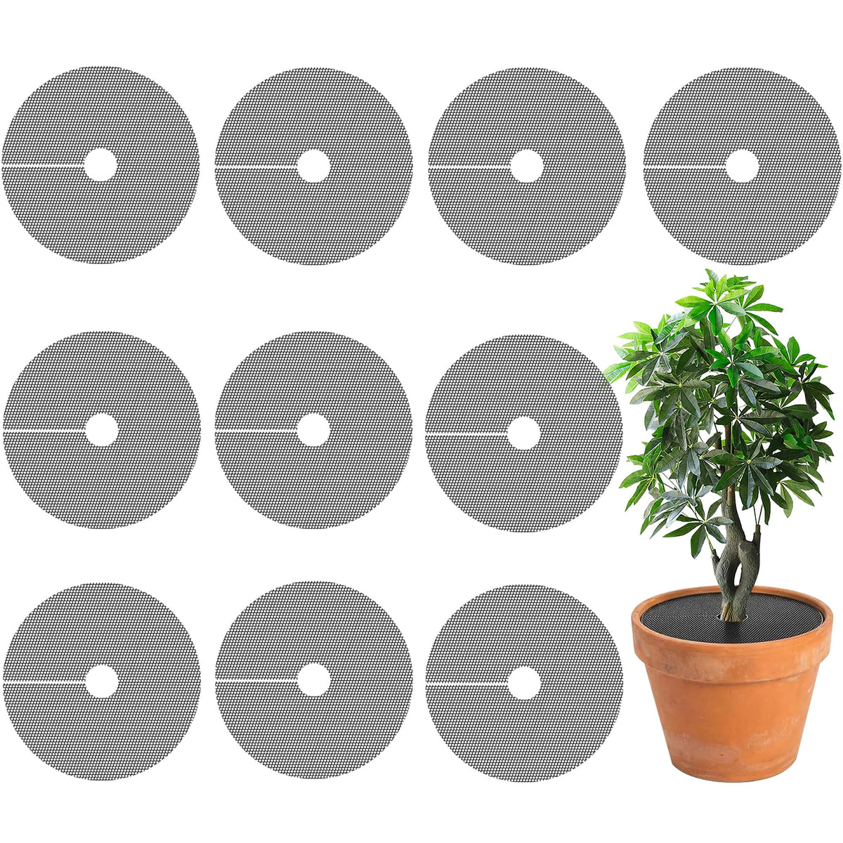 Adnee round plant pot grid 11-8 inch protecting plants indoors and outdoors