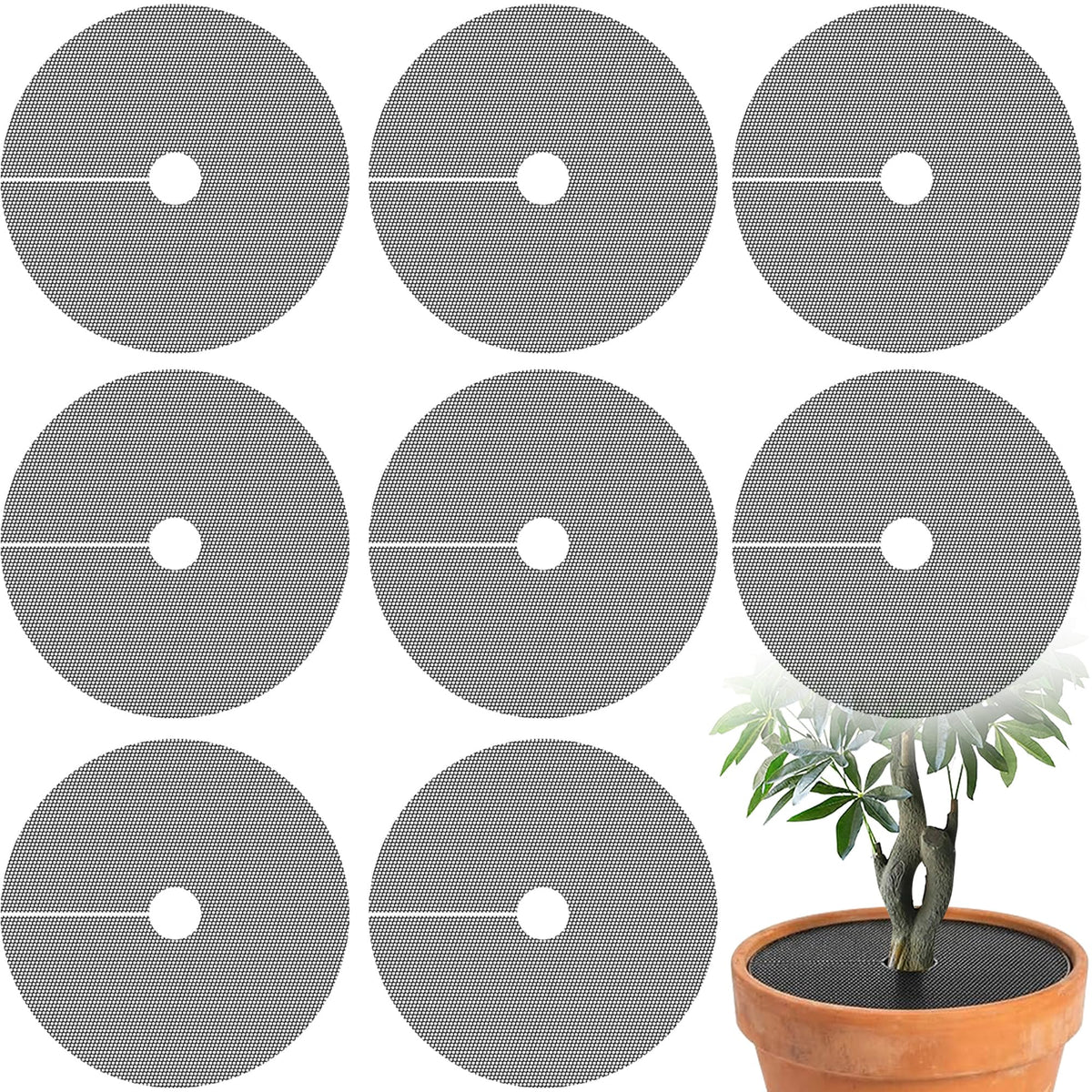Adnee round pot grid 15-7 inch protecting indoor plants from pets and keeping pots tidy