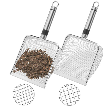 Adnee soil sifter two-piece set with 3.8mm and 5mm meshes for precise soil screening.