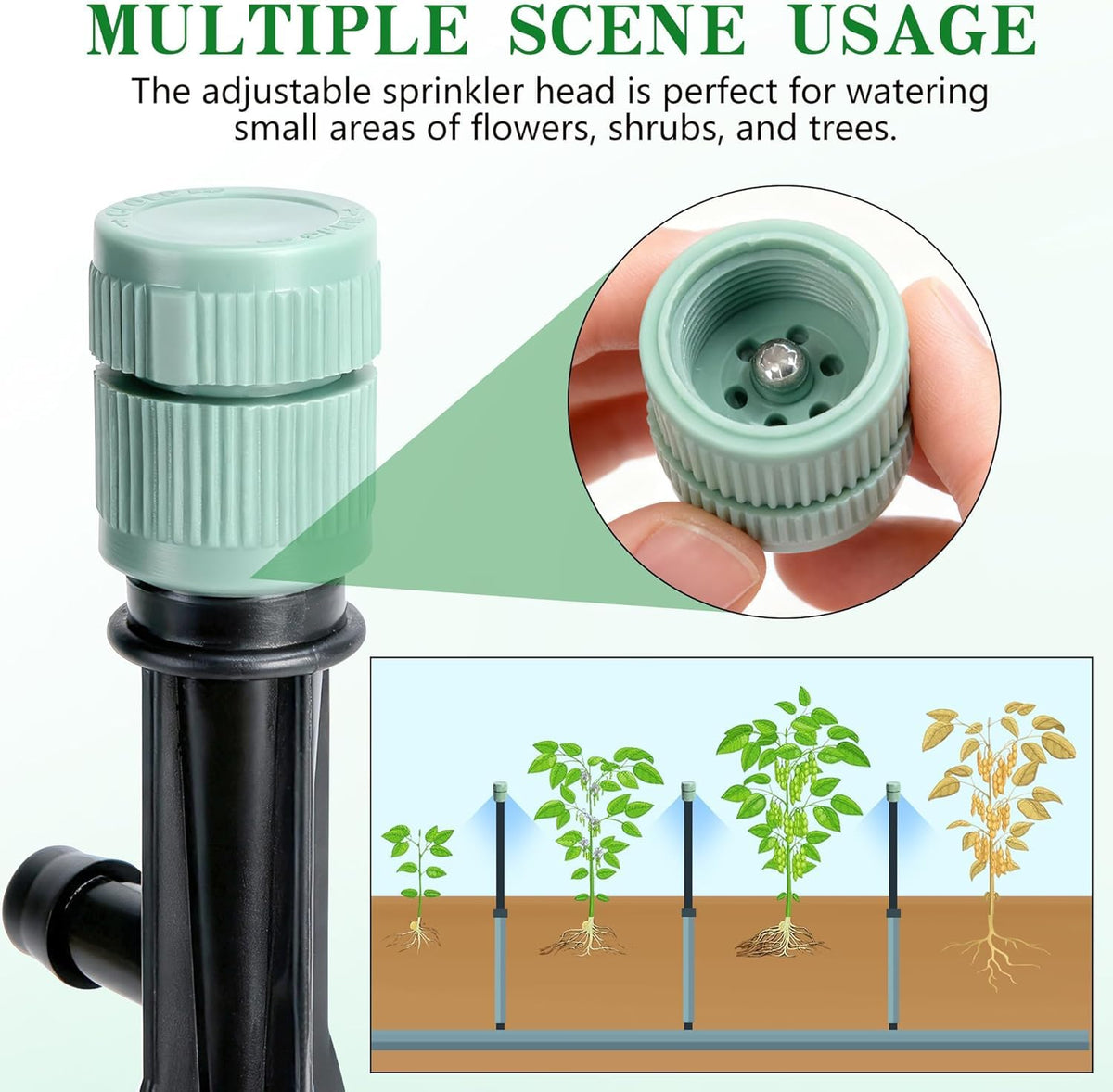 Adnee mushroom bubbler covers shrubs and trees with even moisture