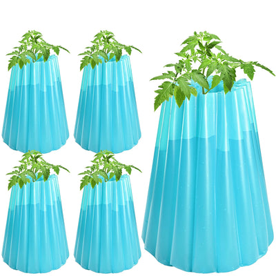 Adnee wall-of-water plant protector blue front view shielding seedlings from frost.