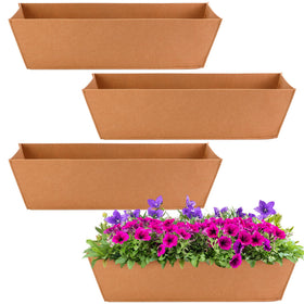 Adnee window box liner in brown felt for 24-inch boxes improves root moisture management