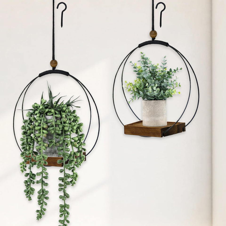 Adnkwolivt hanging planters indoor two-pack showcase plants elegantly in any room.