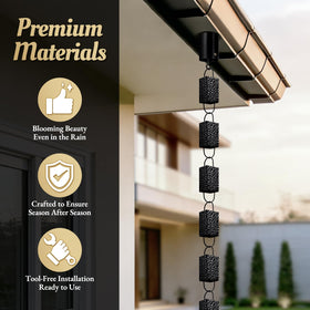 Adorafur rain chains adapter installation demonstrating tool-free setup