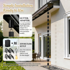 Adorafur rain chains gutter connection reduces splash