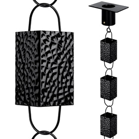 Adorafur rain chains outdoor 8.5ft black cups directing rainwater with modern curb appeal