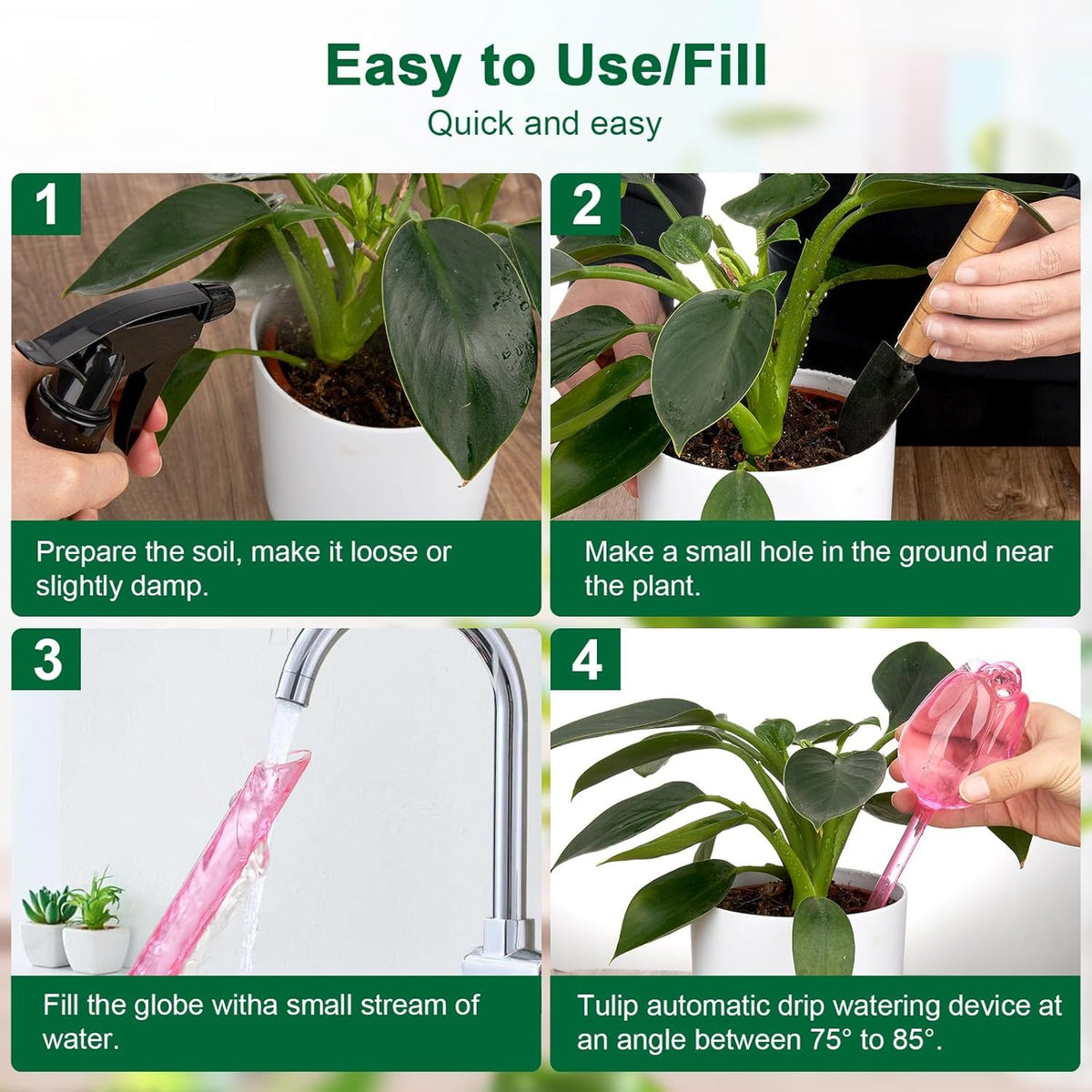 Adoric automatic watering spikes insert into soil for hands-off plant care