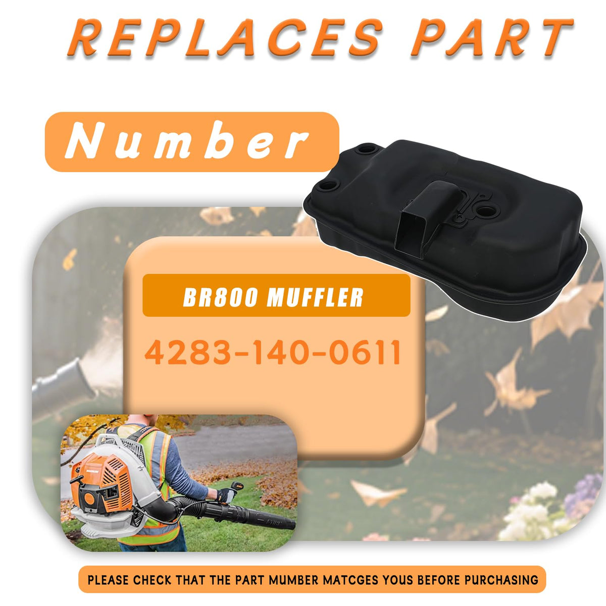 Adorih BR800 muffler packaging included as OEM-compatible replacement part