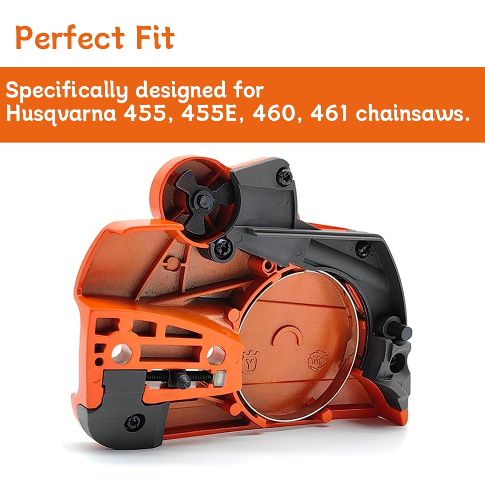 Adorih packaging shows ready-to-install Husqvarna clutch cover replacement.
