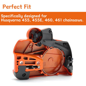 Adorih packaging shows ready-to-install Husqvarna clutch cover replacement.
