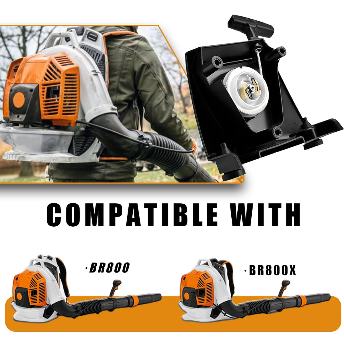 Adorih recoil pull starter for BR800X with direct-fit ensures smooth starts.