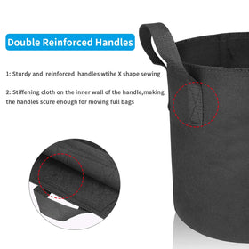 ADORMA 12-pack 15 gallon grow bag demonstrates breathable fabric for efficient drainage.