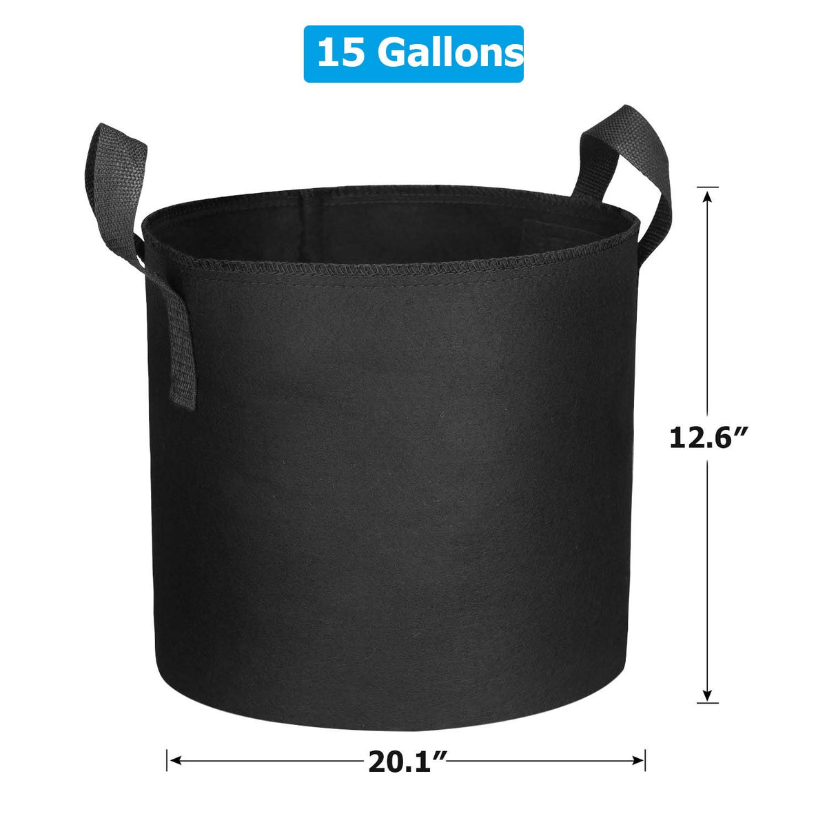 ADORMA 12-pack 15 gallon grow bag with premium 300g nonwoven fabric for durability.