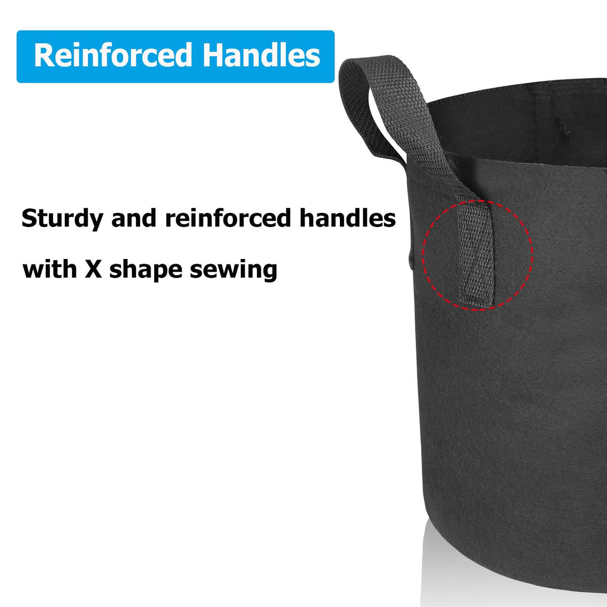 ADORMA breathable bags with drainage promote balanced moisture and airflow for roots.